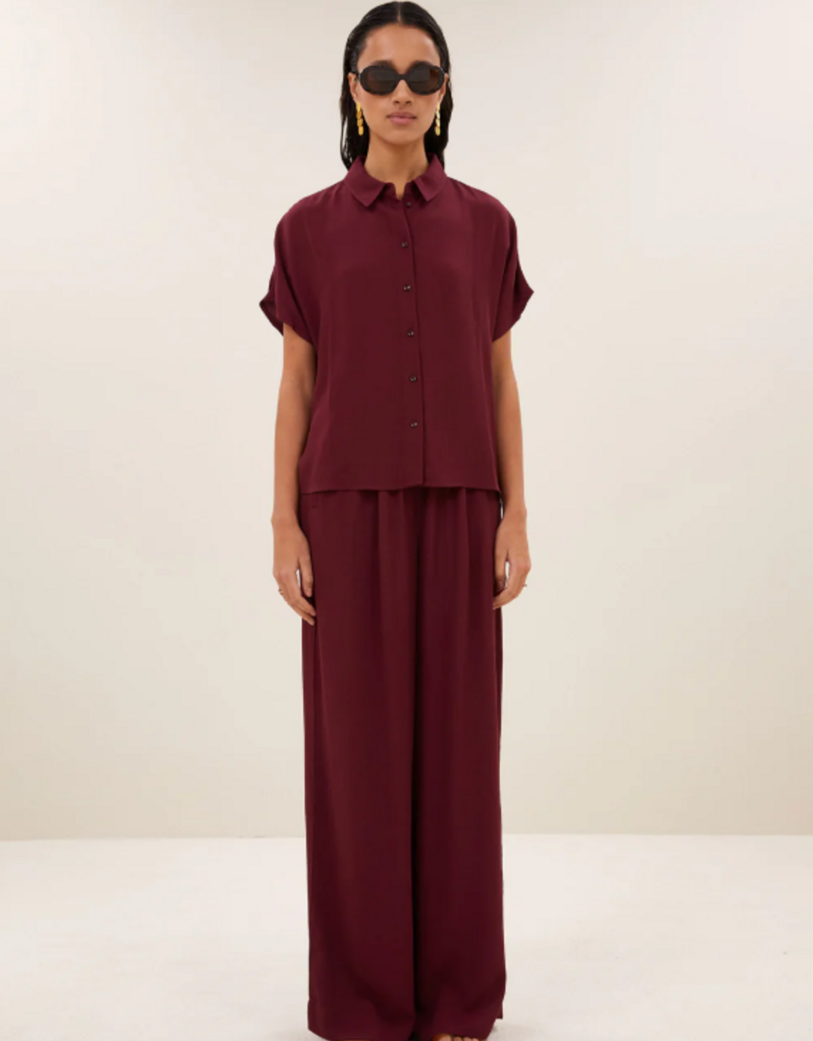 By Bar Benji Viscose Pants Wine