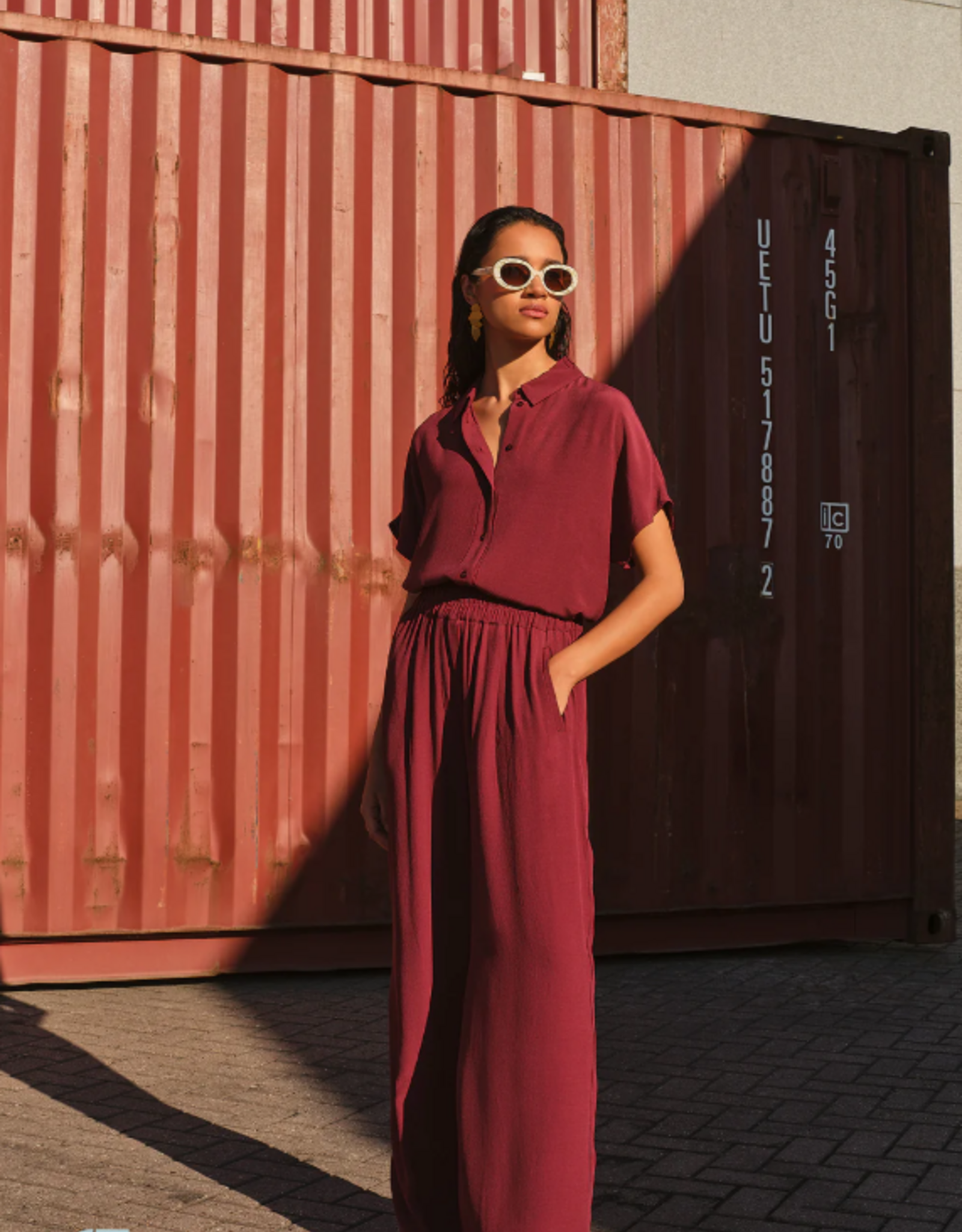 By Bar Benji Viscose Pants Wine