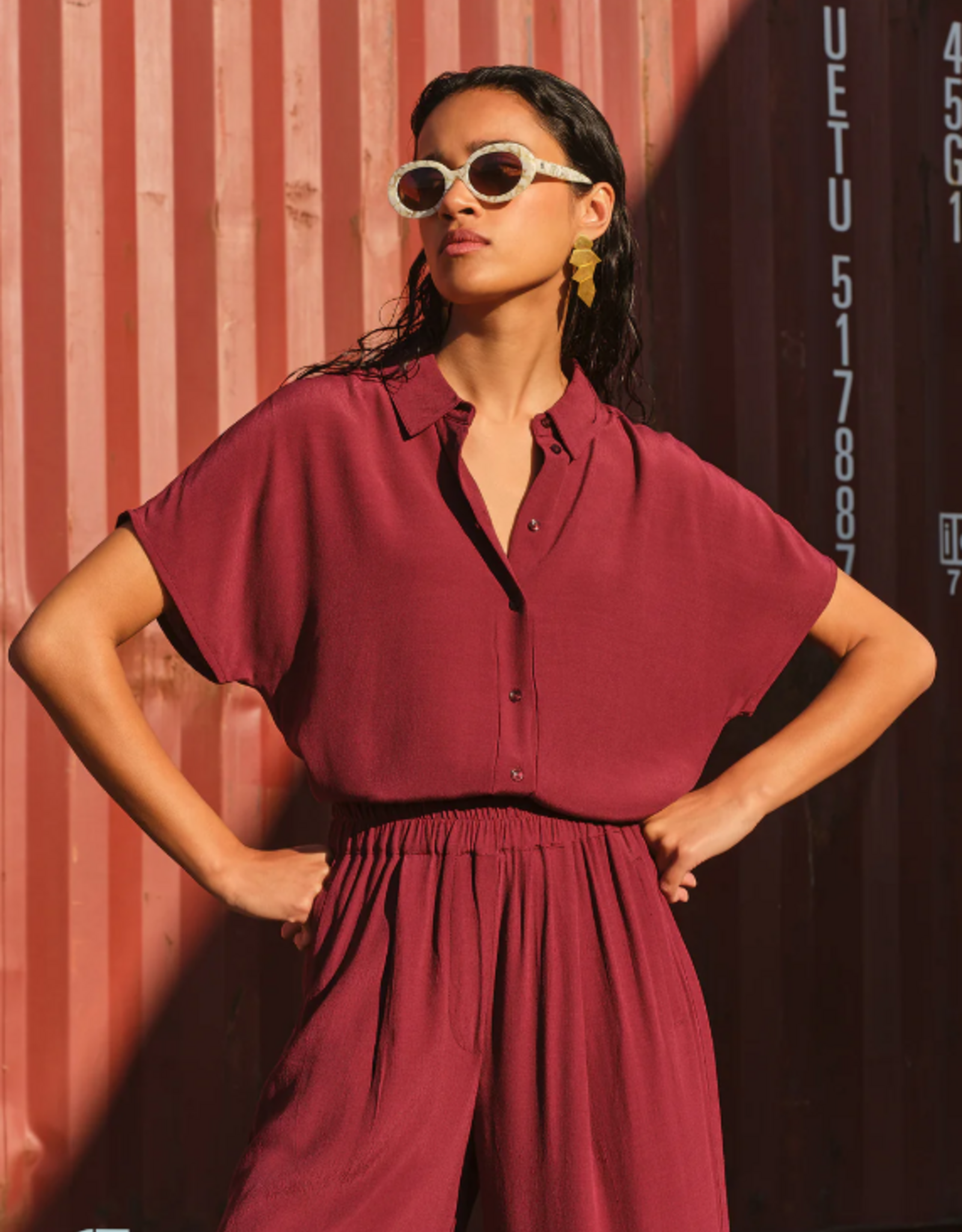 By Bar Barley Viscose Blouse Wine