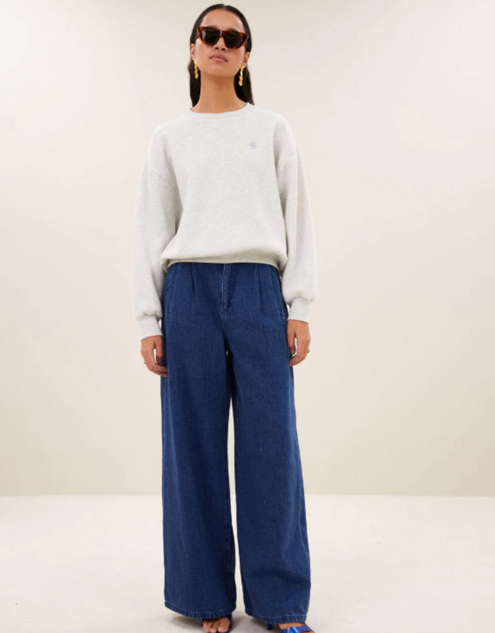 By Bar Lili Amor Sweater Light Grey Melee