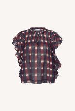 By Bar Danee Ikat Blouse Wine Print