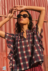 By Bar Danee Ikat Blouse Wine Print
