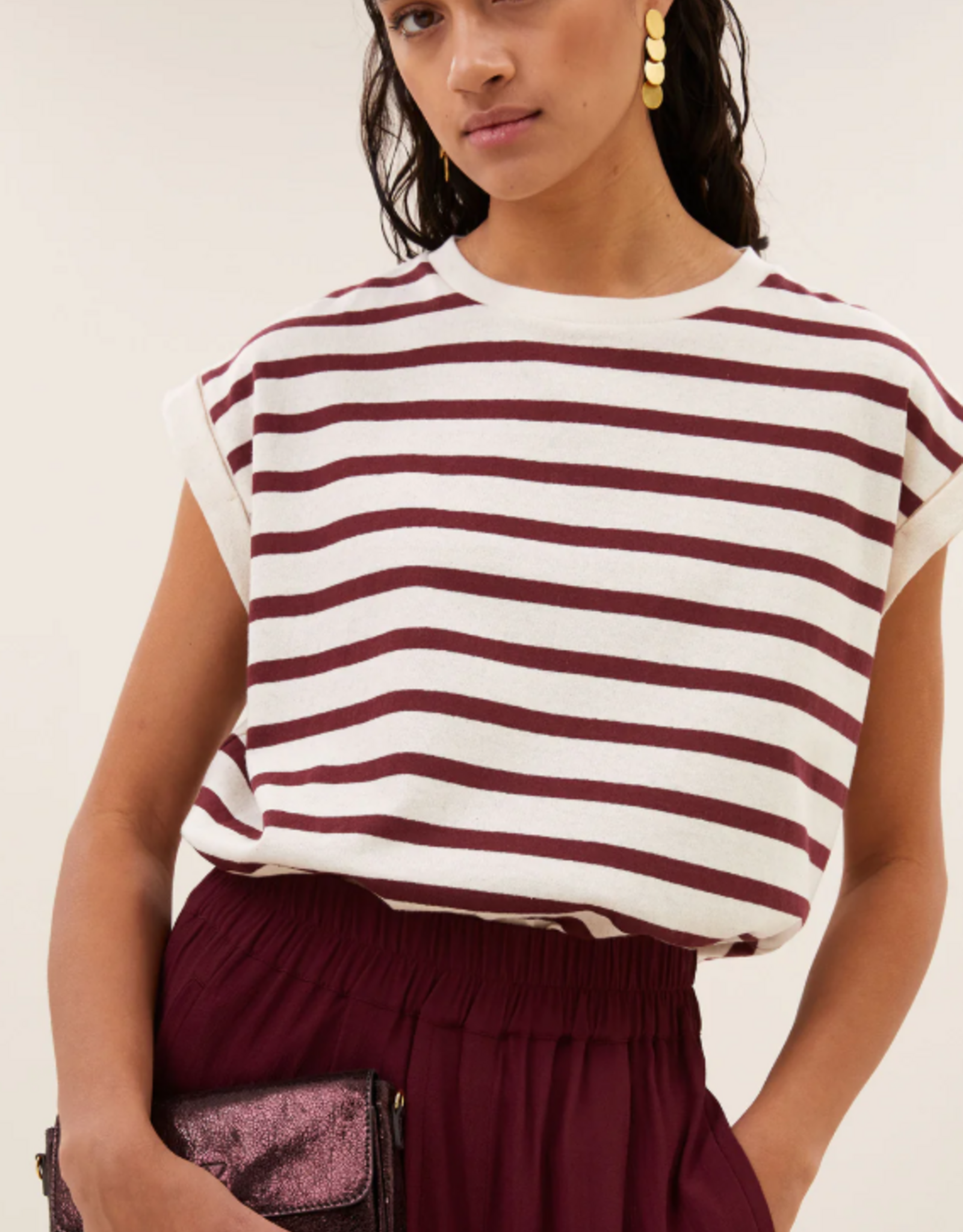 By Bar Tobi Stripe Top Grain Wine Stripe