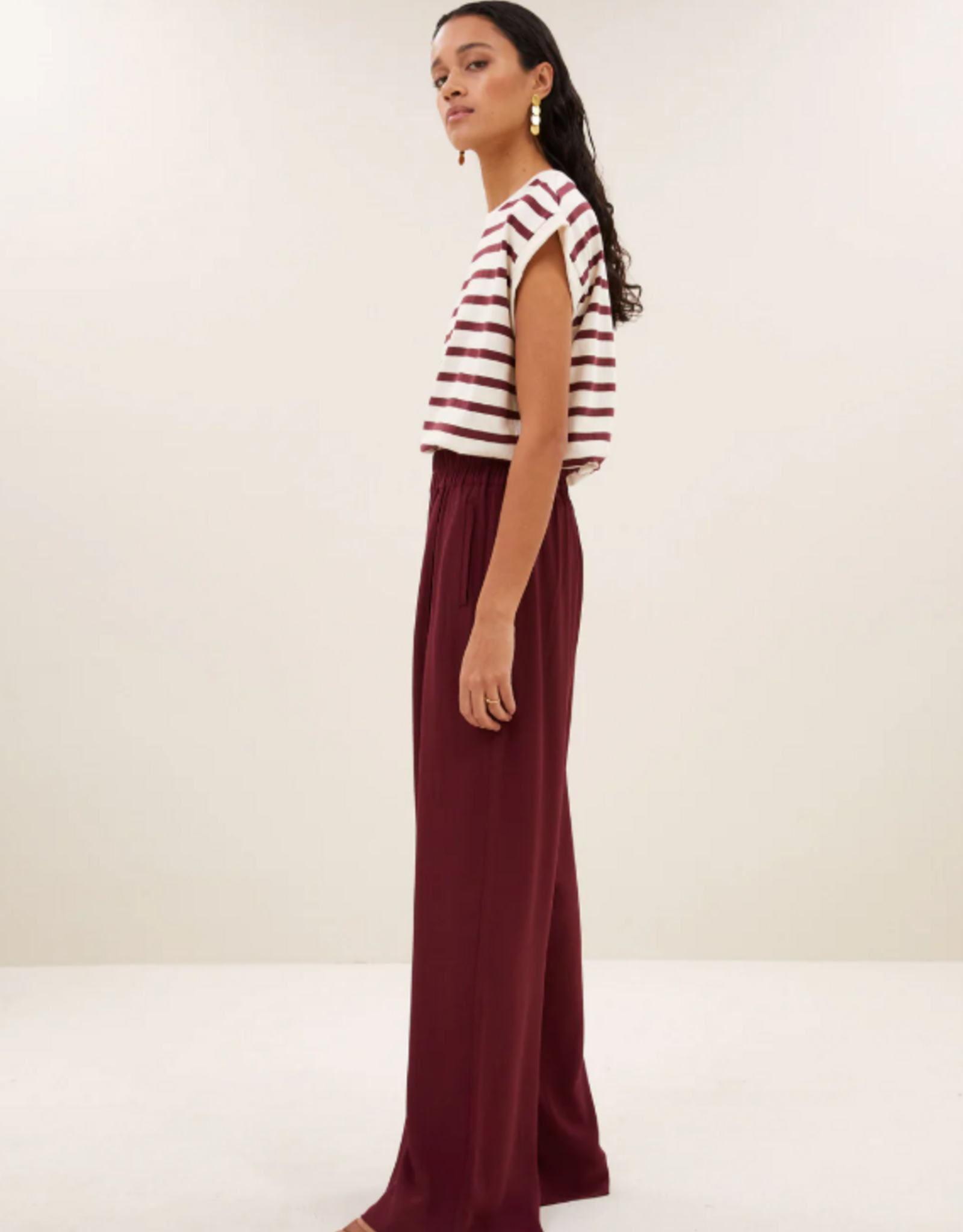 By Bar Tobi Stripe Top Grain Wine Stripe
