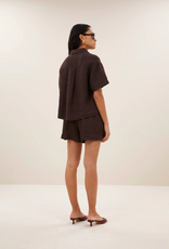 By Bar Mara Linen Blouse Espresso