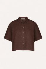 By Bar Mara Linen Blouse Espresso