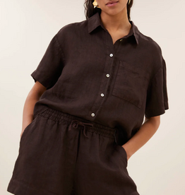 By Bar Lio Linen Shorts Espresso