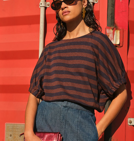 By Bar Merle Big Stripe Top Coffee Bean