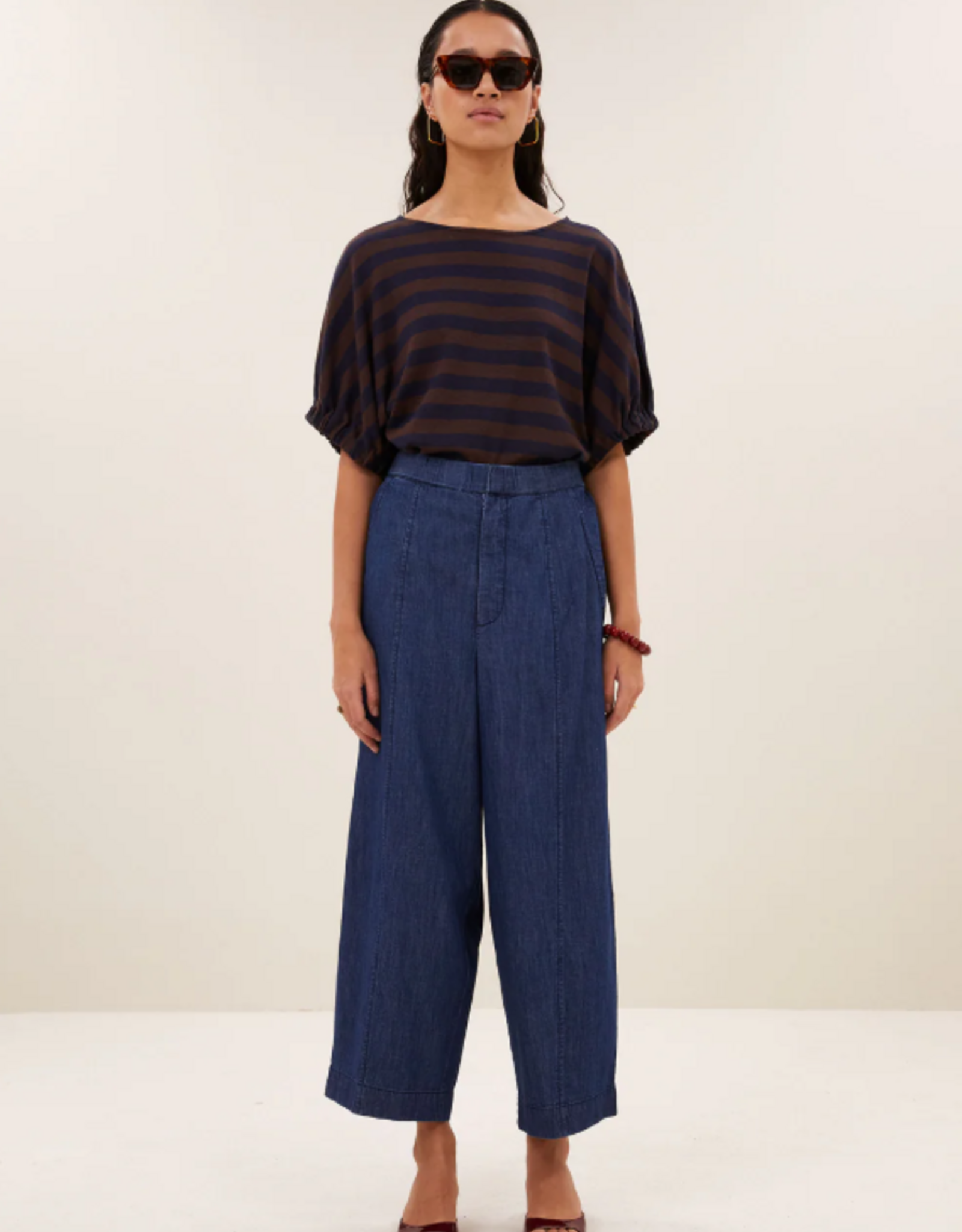 By Bar Merle Big Stripe Top Coffee Bean
