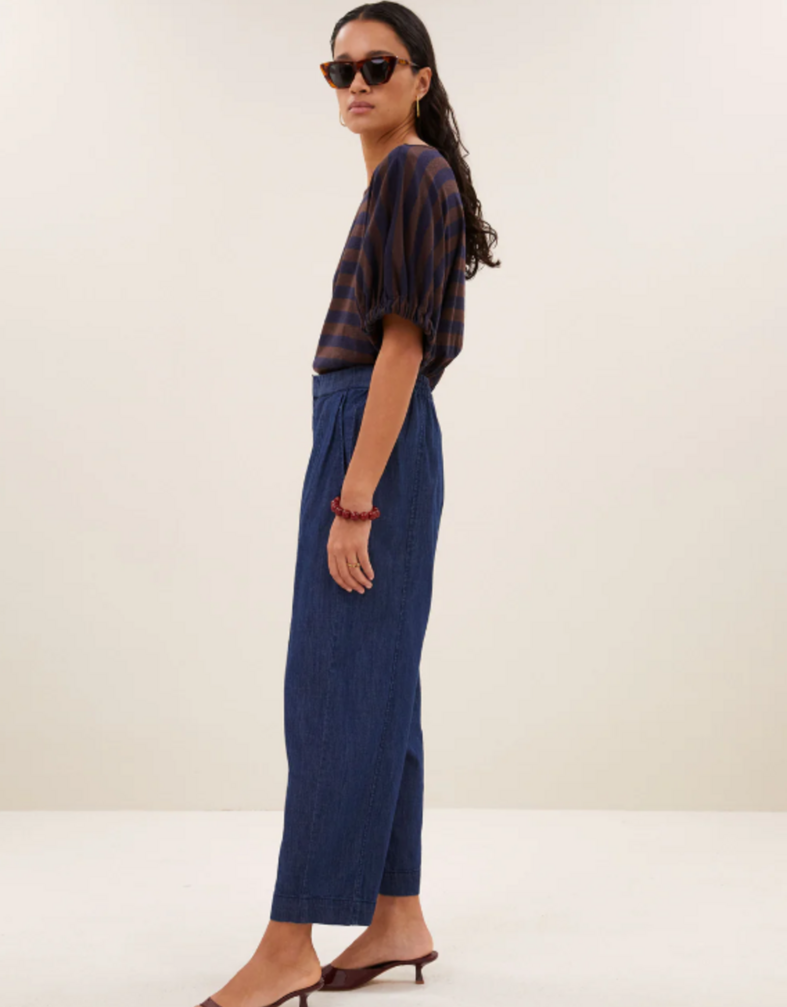 By Bar Merle Big Stripe Top Coffee Bean