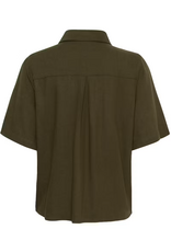 My Essential Wardrobe Dias SS Boxy Shirt Forest Night