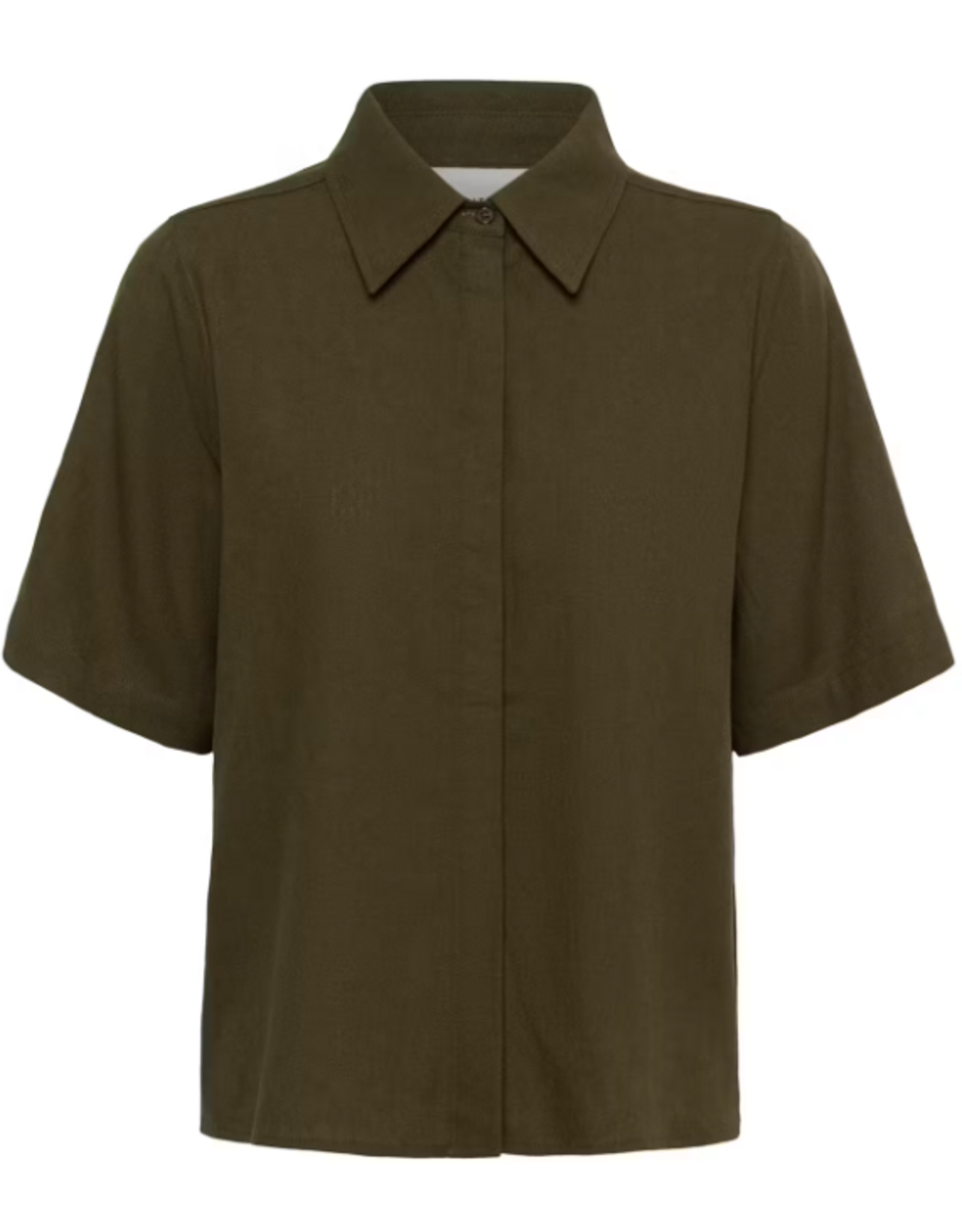 My Essential Wardrobe Dias SS Boxy Shirt Forest Night
