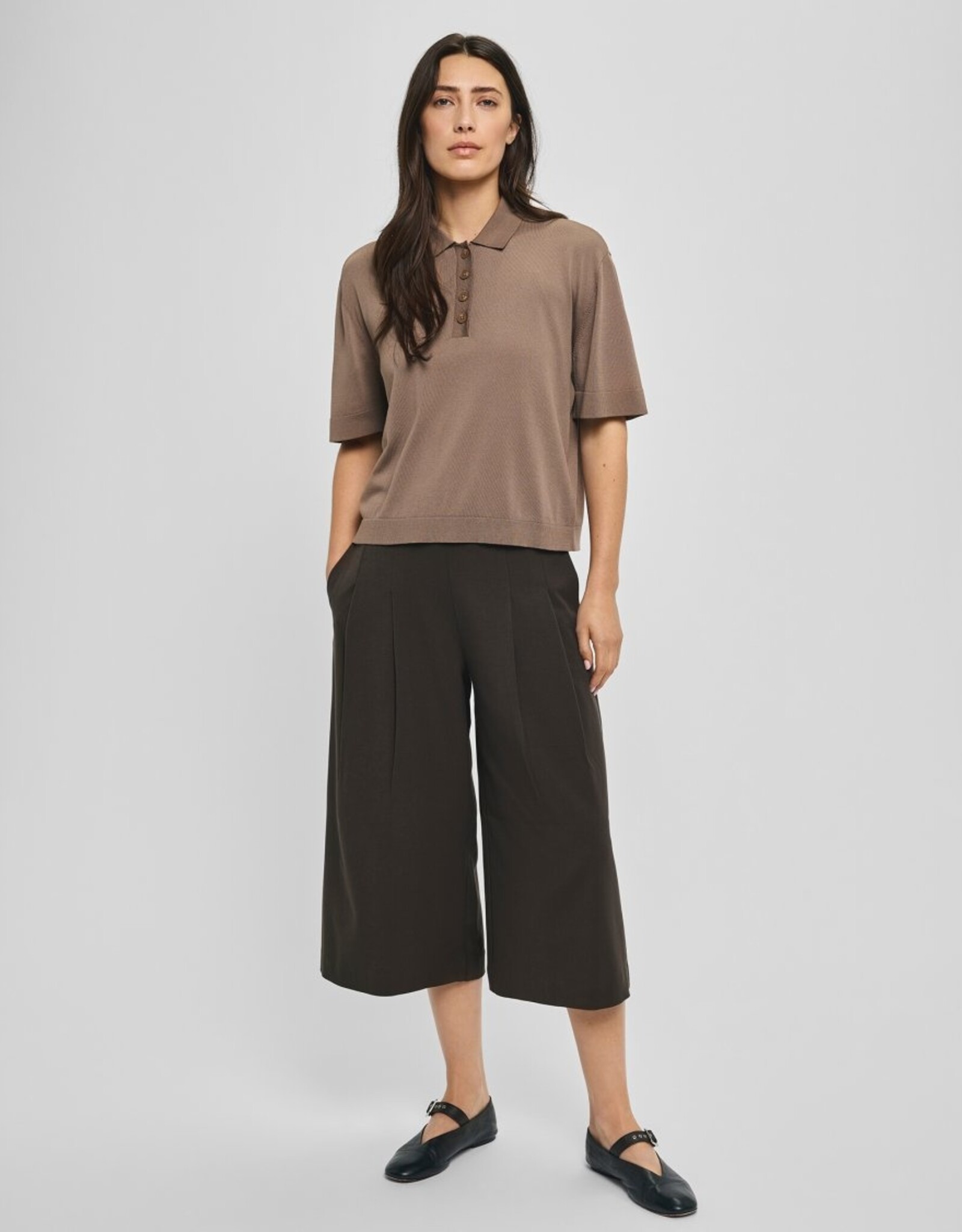 Moss Copenhagen Maryla Henrika HW Culotte Pants Hot Fudge