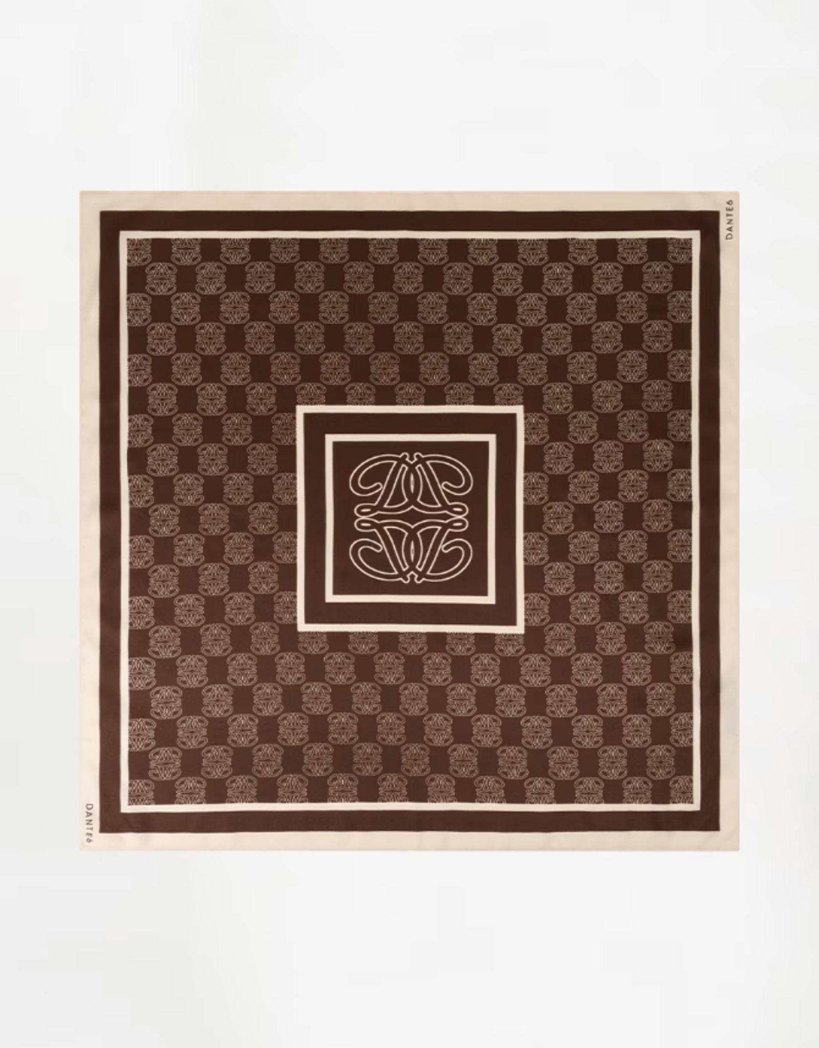 Dante 6 Monogram Chain Scarf Chocolate Brown
