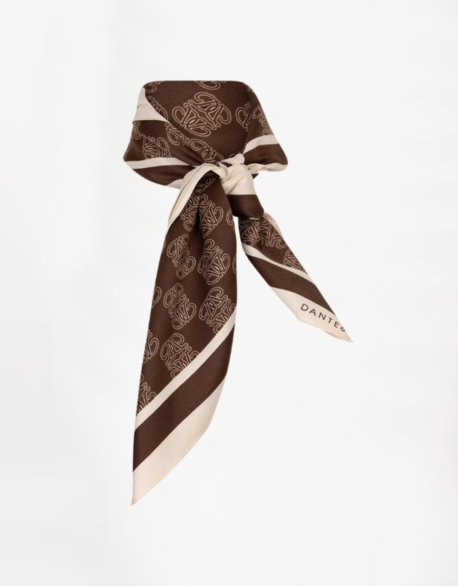 Dante 6 Monogram Chain Scarf Chocolate Brown