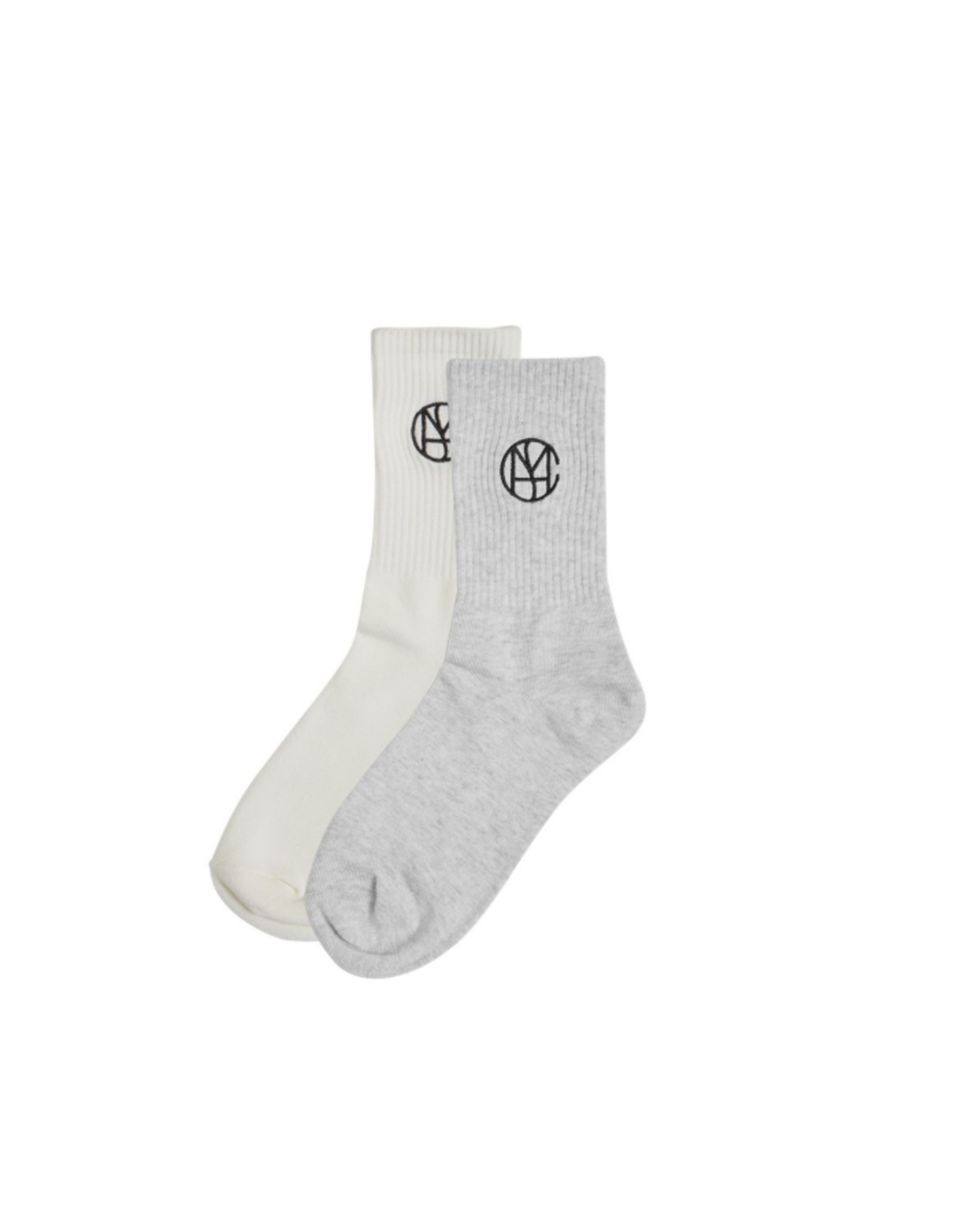 Moss Copenhagen Sporty Icon Socks Key White/Light Grey Melange