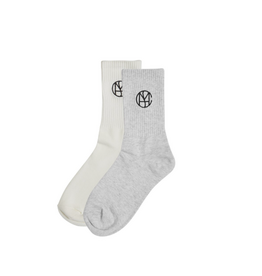 Moss Copenhagen Sporty Icon Socks Key White/Light Grey Melange