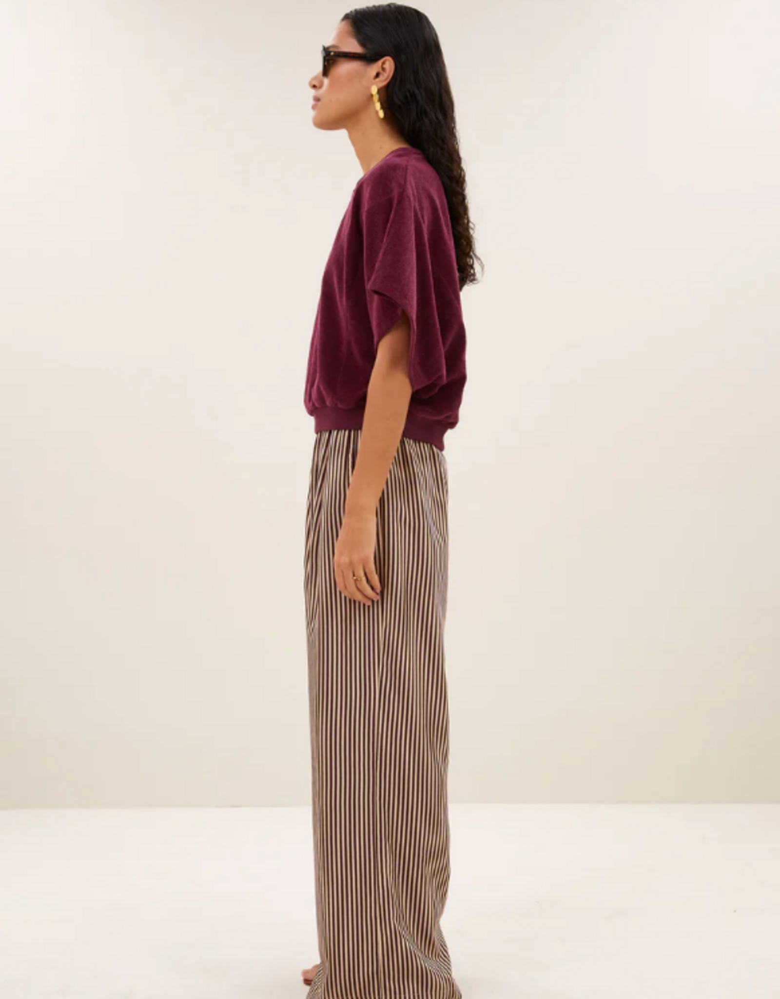 By Bar Nuki Slub Top Burgundy Crush