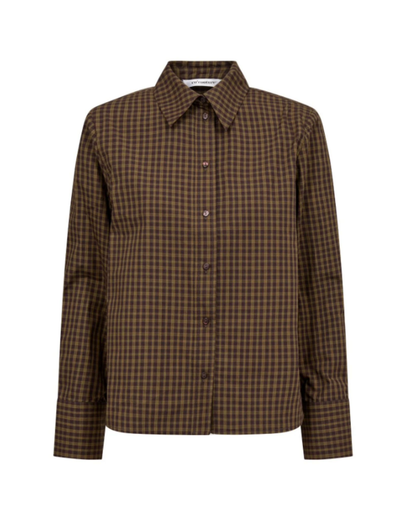 Co'Couture Teffa Padded Check Shirt Olive