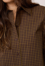 Co'Couture Teffa Padded Check Shirt Olive