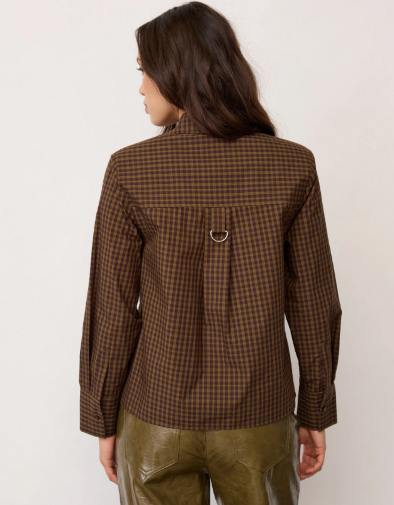 Co'Couture Teffa Padded Check Shirt Olive