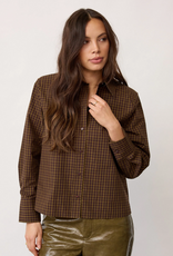 Co'Couture Teffa Padded Check Shirt Olive