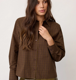 Co'Couture Teffa Padded Check Shirt Olive