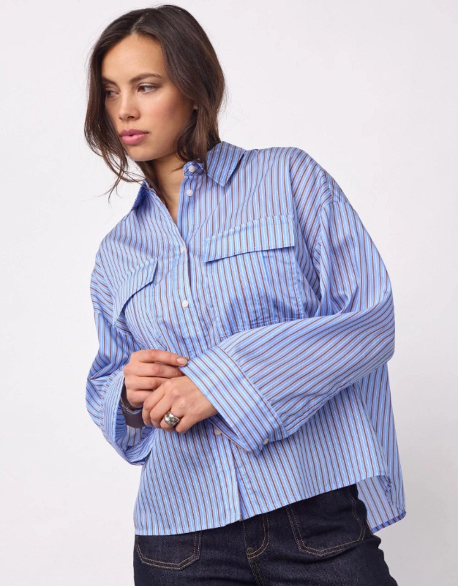 Co'Couture Anica LS Shirt Blue