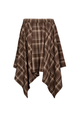 Co'Couture Dagny Check Tie Skirt Brown