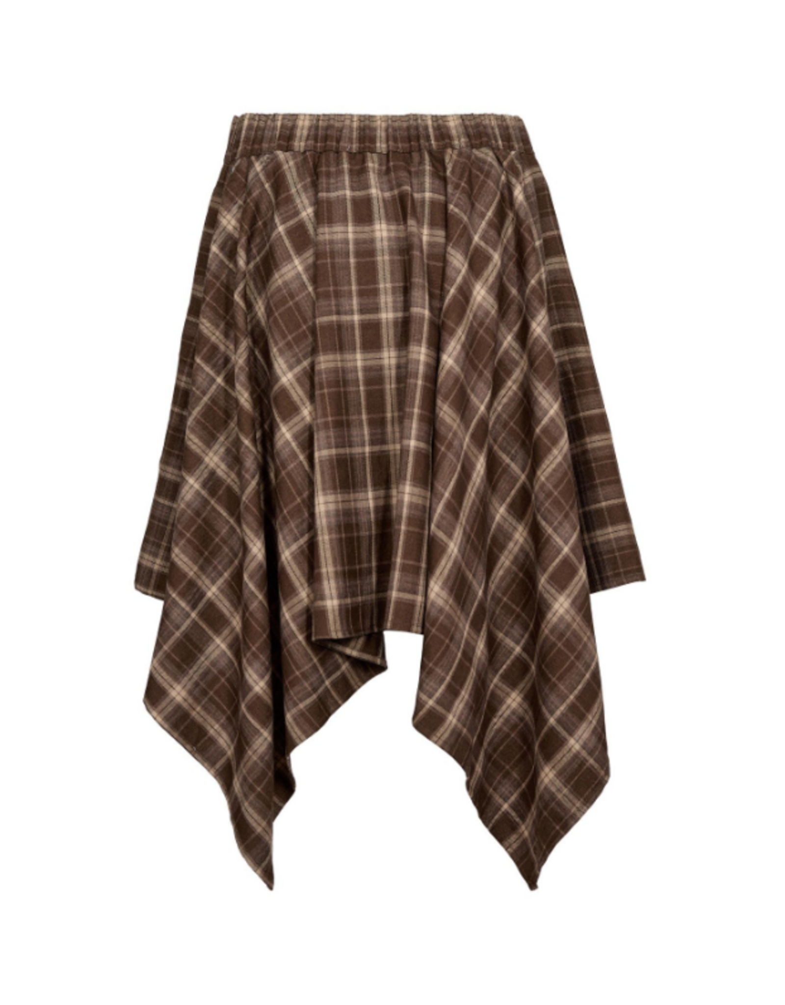 Co'Couture Dagny Check Tie Skirt Brown