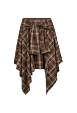 Co'Couture Dagny Check Tie Skirt Brown
