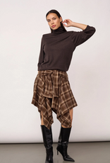 Co'Couture Dagny Check Tie Skirt Brown
