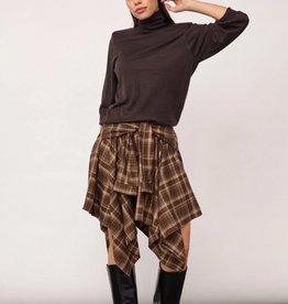 Co'Couture Dagny Check Tie Skirt Brown