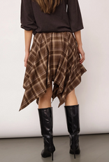 Co'Couture Dagny Check Tie Skirt Brown