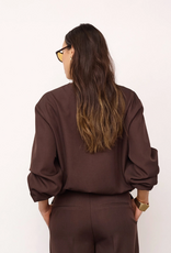 Co'Couture Luna Balloon Zip Jacket Dark Brown