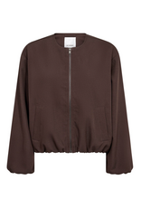 Co'Couture Luna Balloon Zip Jacket Dark Brown