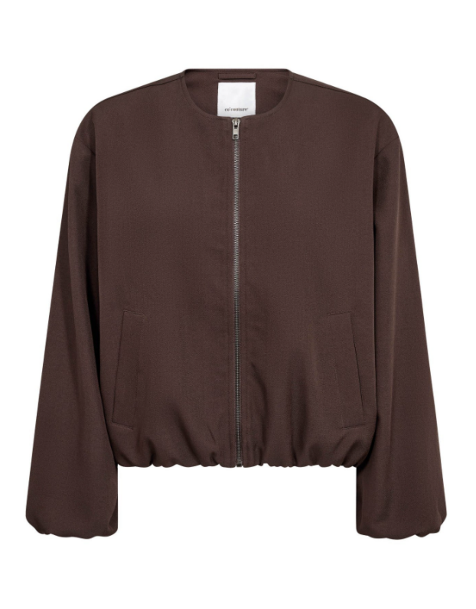 Co'Couture Luna Balloon Zip Jacket Dark Brown