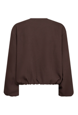 Co'Couture Luna Balloon Zip Jacket Dark Brown