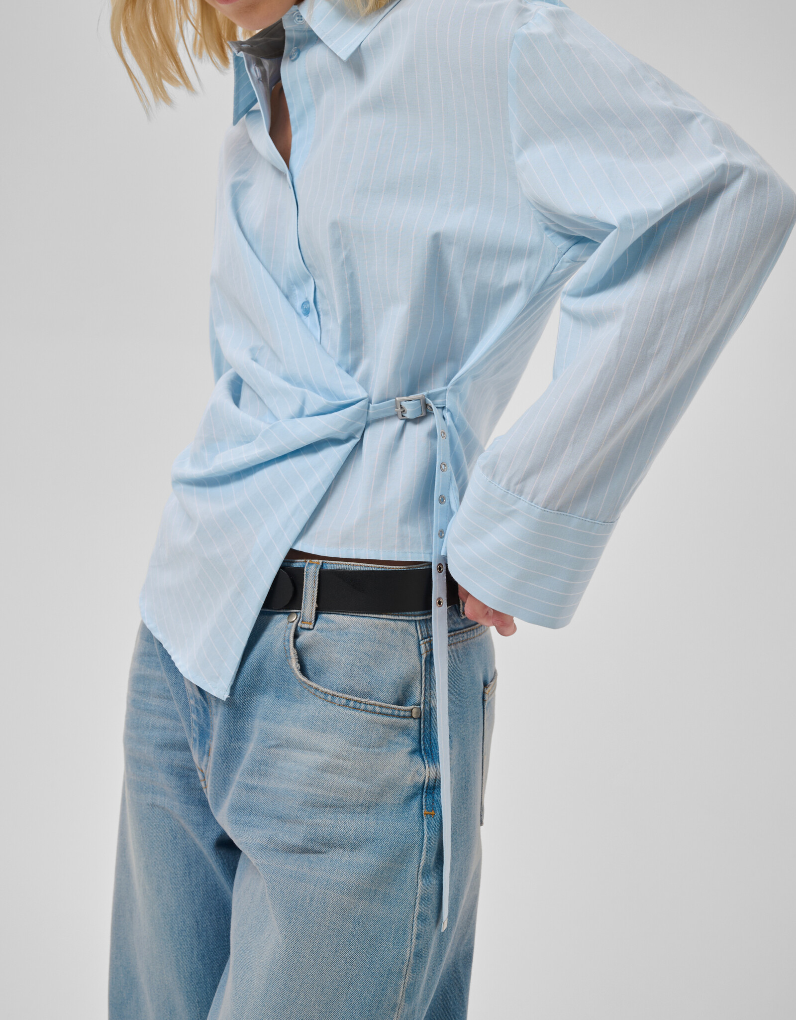 My Essential Wardrobe Bella Belt Shirt Angell Falls Stripe