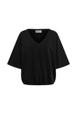 My Essential Wardrobe Ollie  V-Neck Sweat Tee Black Wash