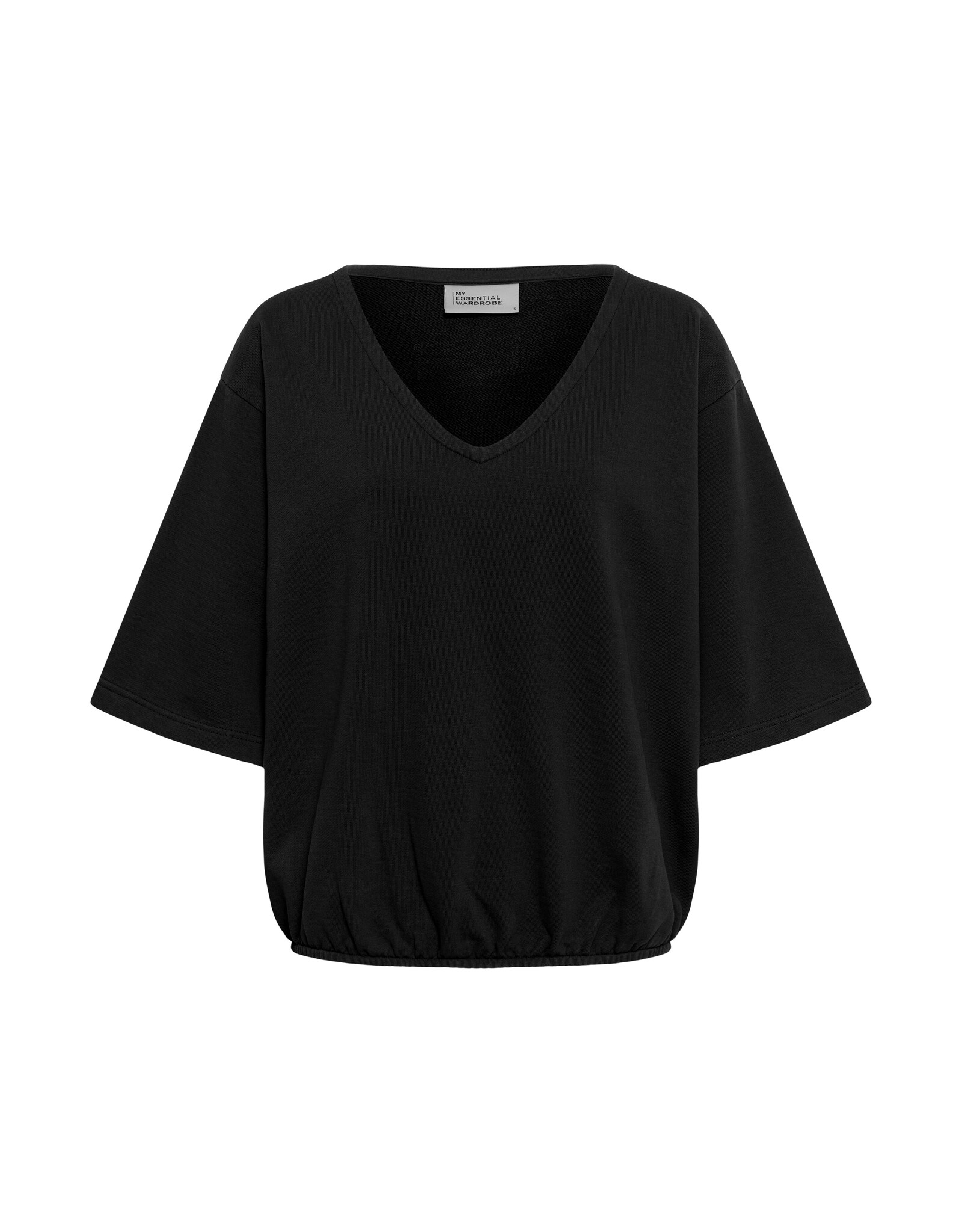 My Essential Wardrobe Ollie  V-Neck Sweat Tee Black Wash