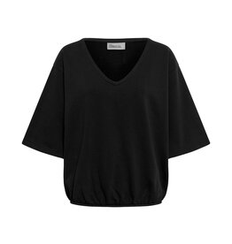 My Essential Wardrobe Ollie  V-Neck Sweat Tee Black Wash
