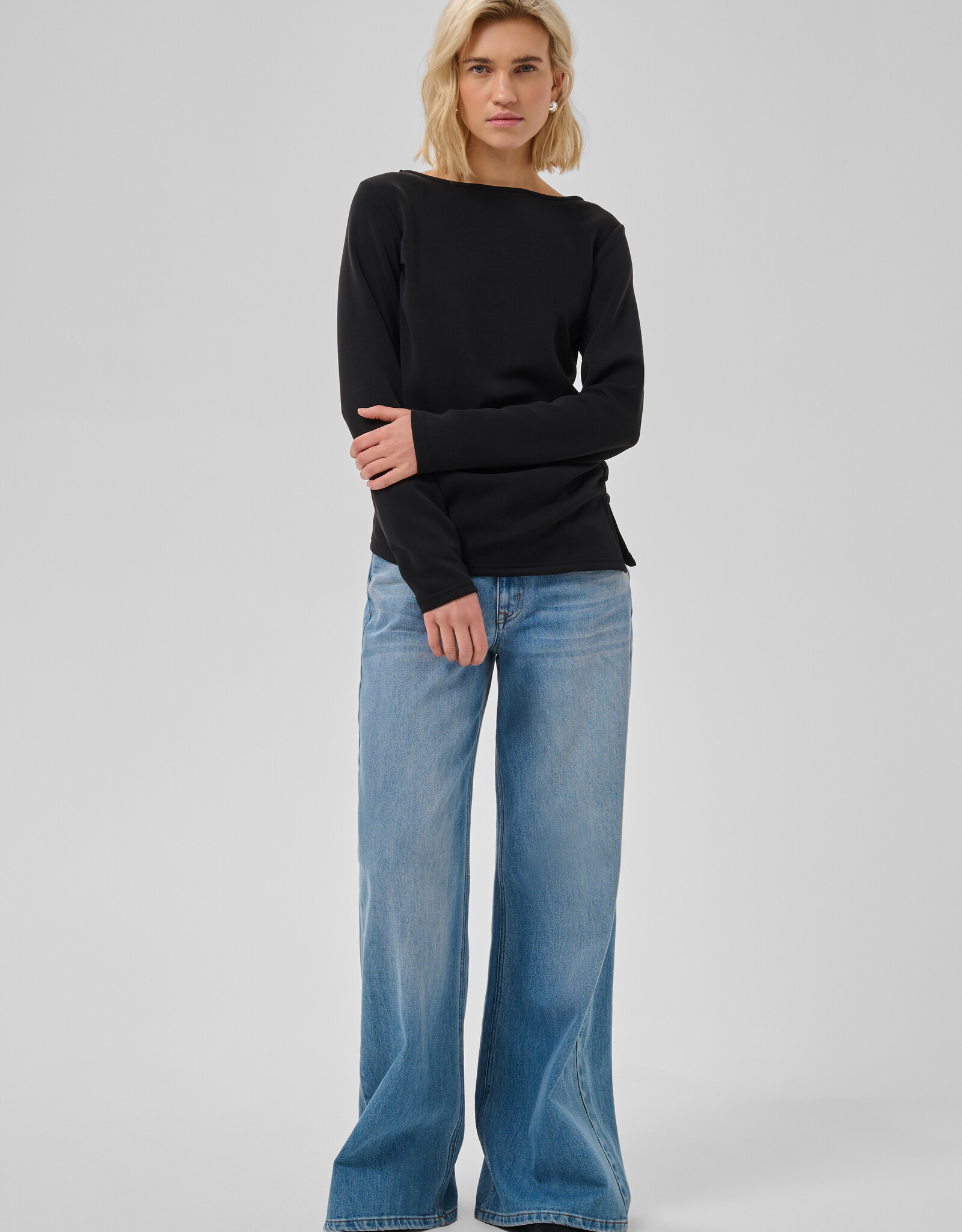 My Essential Wardrobe Helle Asymmetric Blouse Black