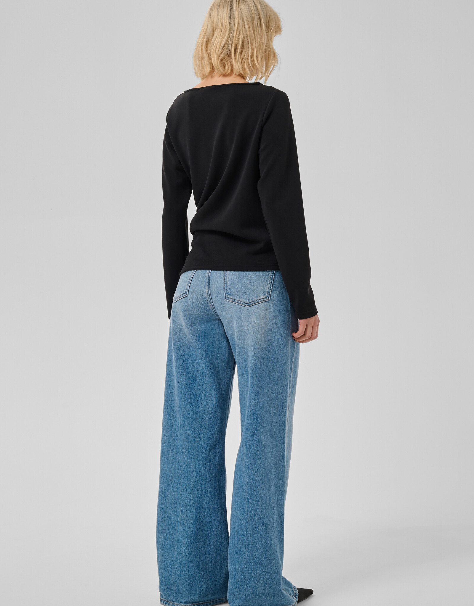 My Essential Wardrobe Helle Asymmetric Blouse Black