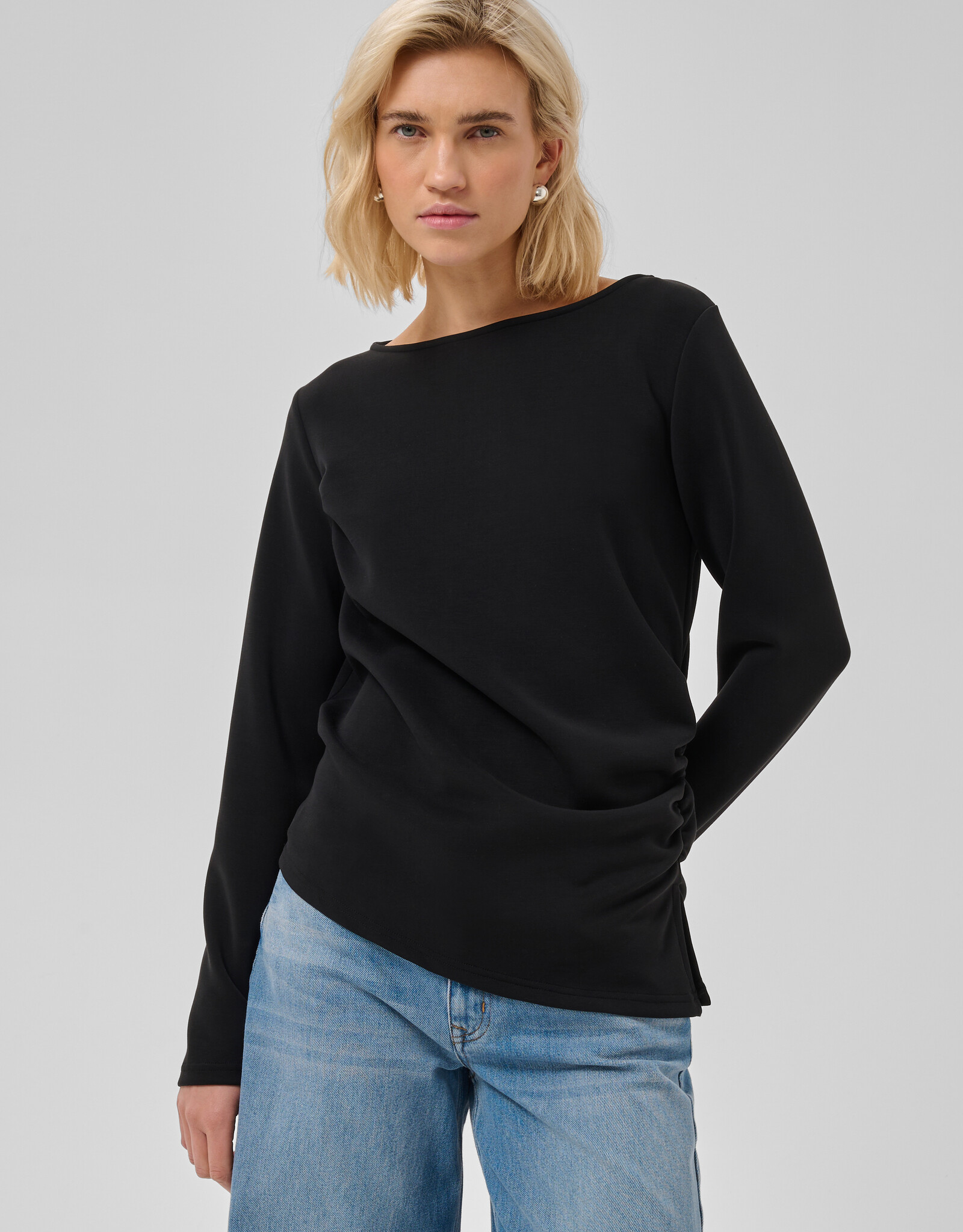 My Essential Wardrobe Helle Asymmetric Blouse Black