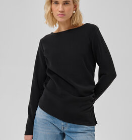My Essential Wardrobe Helle Asymmetric Blouse Black