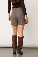 Co'Couture Veya Check Wrap Skort Brown