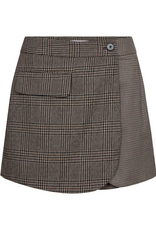 Co'Couture Veya Check Wrap Skort Brown