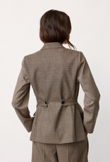 Co'Couture Veja Check Fitted Blazer Brown