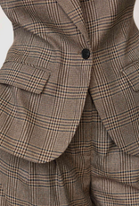Co'Couture Veja Check Fitted Blazer Brown